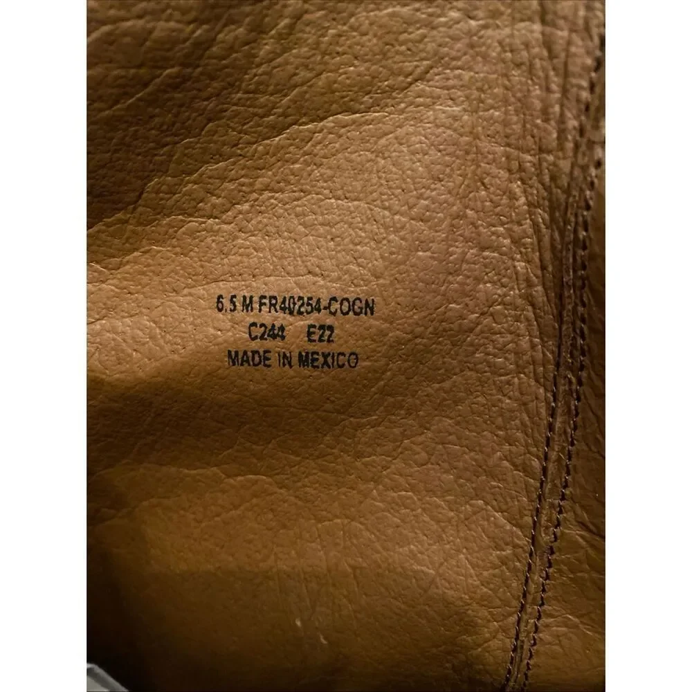 NEW $370 FRYE Marissa Medallion BUTTON MODERNIZIED ZIP BOOT COGNAC 6.5 (ME5) - Picture 8 of 9
